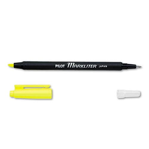 Markliter Ball Pen & Highlighter, Chisel-conical Tip, Fluorescent Yellow-black
