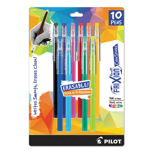 Frixion Colorsticks Erasable Stick Gel Pen, 0.7mm, Black Ink-barrel, 36-pack