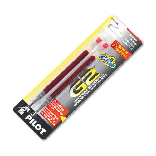 Refill For Pilot Gel Pens, Extra-fine Point, Red Ink, 2-pack