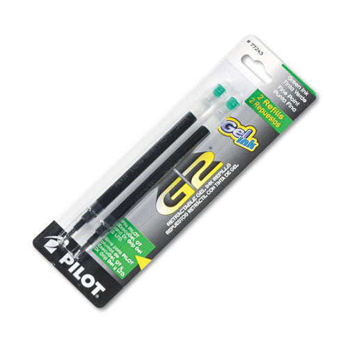 Refill For Pilot Gel Pens, Fine Point, Green Ink, 2-pack