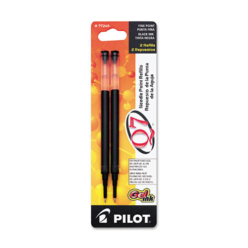 Refill For Pilot Retractable Gel Roller Ball Pens, Needle Tip, Fine Point, Black Ink, 2-pack