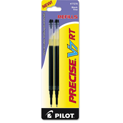 Refill For Pilot Precise V7 Rt Rolling Ball, Fine Point, Black Ink, 2-pack