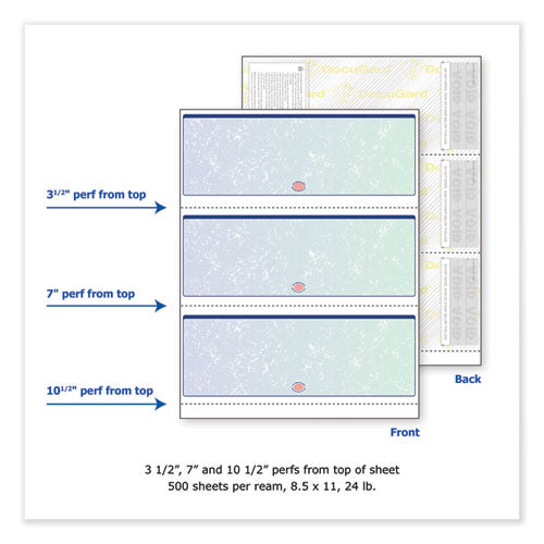 Premier Prismatic Check, 13 Features, 8.5 X 11, Blue-green Prismatic, 500-ream