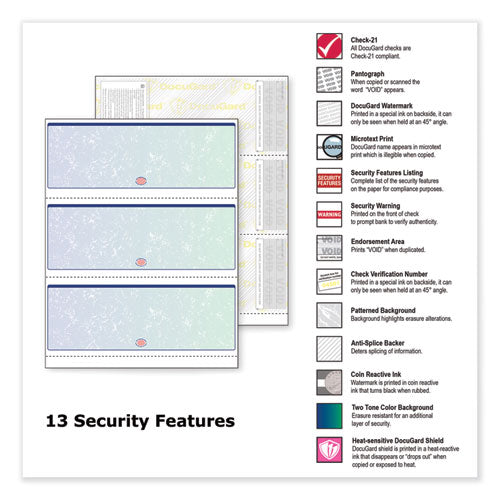Premier Prismatic Check, 13 Features, 8.5 X 11, Blue-green Prismatic, 500-ream