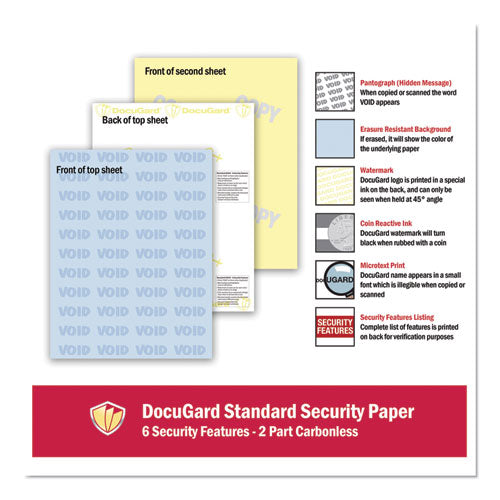 Medical Security Papers, 2-part, 32 Lb, 8.5 X 11, Blue-canary, 250-ream
