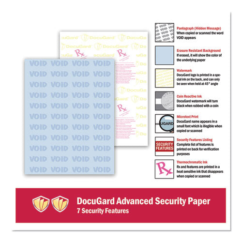 Medical Security Papers, 24lb, 8.5 X 11, Blue, 500-ream