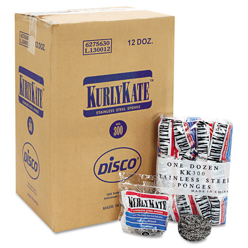 Stainless Steel Scrubbers, Medium, Steel Gray, 12-carton