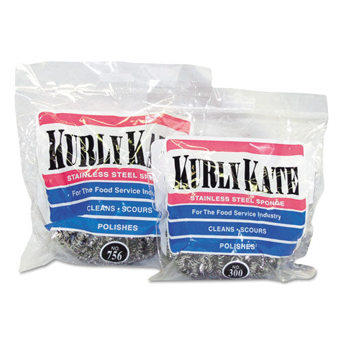 Stainless Steel Scrubbers, Large, Steel Gray, 12 Scrubbers-bag, 6 Bags-carton