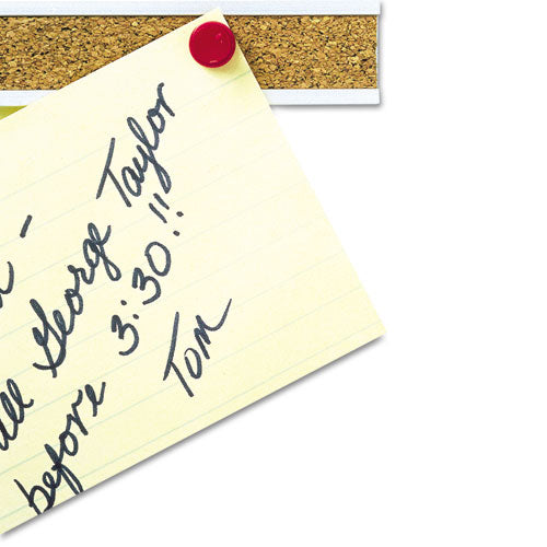 Bulletin Bar Natural Cork Bulletin, 36 X 1, Brown, Silver Aluminum Frame