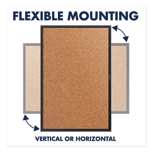 Classic Series Cork Bulletin Board, 60x36, Black Aluminum Frame