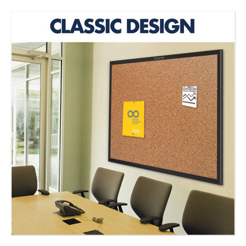 Classic Series Cork Bulletin Board, 72x48, Black Aluminum Frame