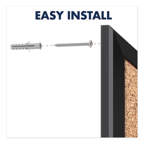 Classic Series Cork Bulletin Board, 72x48, Black Aluminum Frame