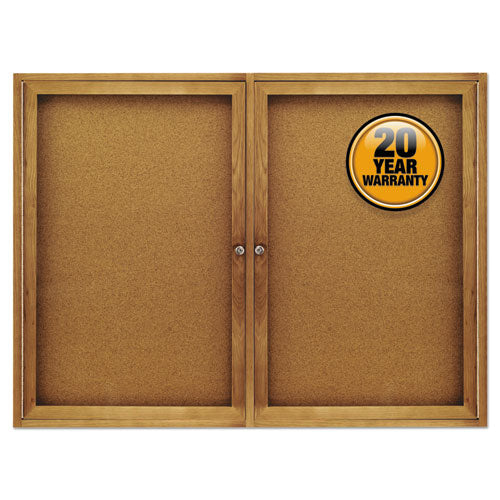 Enclosed Bulletin Board, Natural Cork-fiberboard, 72 X 48, Silver Aluminum Frame
