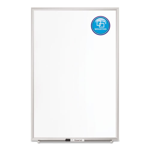Classic Series Porcelain Magnetic Board, 60 X 36, White, Silver Aluminum Frame