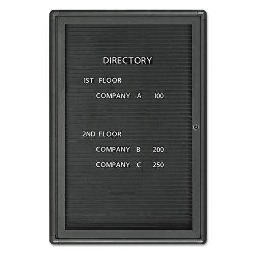 Enclosed Magnetic Directory, 48 X 36, Black Surface, Graphite Aluminum Frame