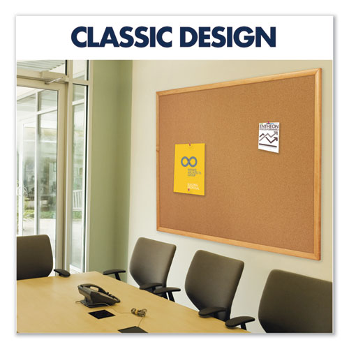 Classic Series Cork Bulletin Board, 48 X 36, Oak Finish Frame