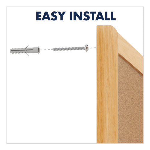 Classic Series Cork Bulletin Board, 72 X 48, Oak Finish Frame