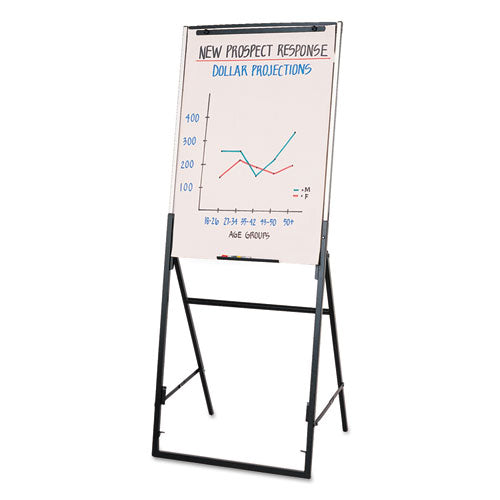 Futura Dry Erase Presentation Easel, Melamine, 26 X 35, White, Black Frame