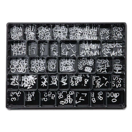 Character Sets, Pin, White, 1"h, 300-set