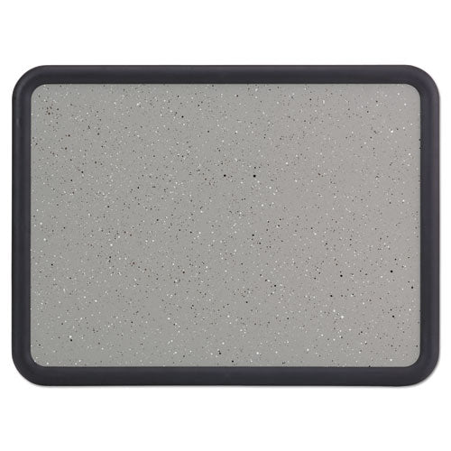 Contour Granite Gray Tack Board, 48 X 36, Black Frame