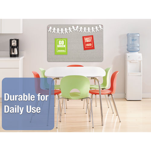 Oval Office Fabric Bulletin Board, 48 X 36, Gray