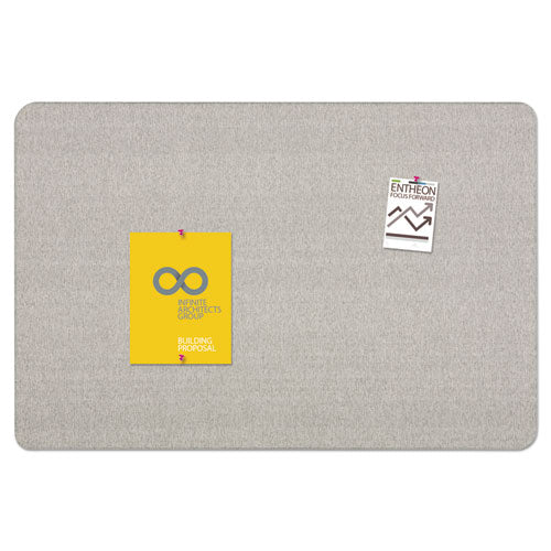 Oval Office Fabric Bulletin Board, 48 X 36, Gray