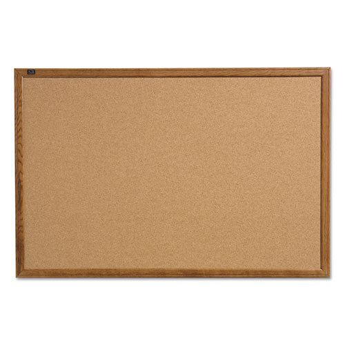 Cork Bulletin Board, 36 X 24, Oak Finish Frame