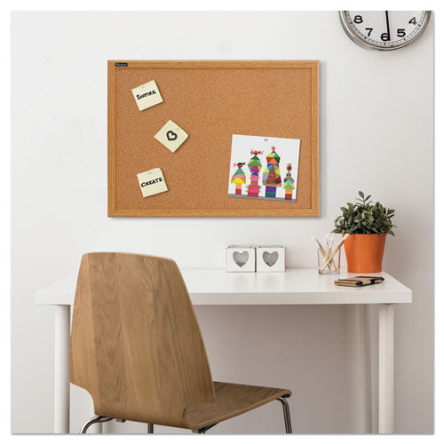 Cork Bulletin Board, 36 X 24, Oak Finish Frame