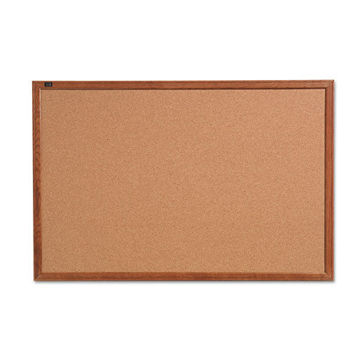 Cork Bulletin Board, 36 X 24, Oak Finish Frame
