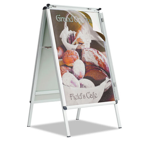 Improv A-frame Sign With Total Erase Surface, Aluminum, 28 1-2w X 42h, Silver