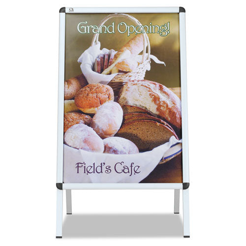 Improv A-frame Sign With Total Erase Surface, Aluminum, 28 1-2w X 42h, Silver