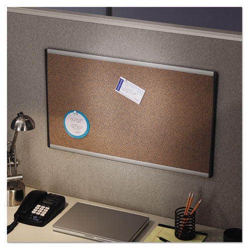 Arc Frame Cork Cubicle Board, 18 X 30, Tan, Aluminum Frame