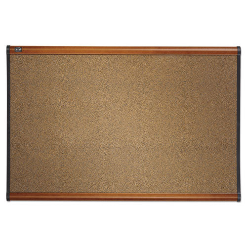 Prestige Bulletin Board, Brown Graphite-blend Surface, 72 X 48, Cherry Frame