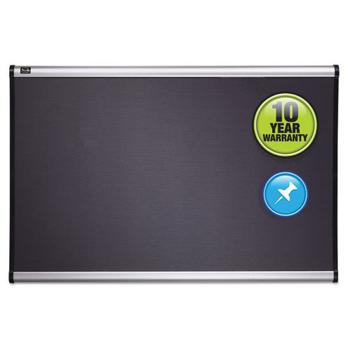 Prestige Bulletin Board, Diamond Mesh Fabric, 36 X 24, Gray-aluminum Frame