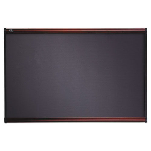 Prestige Bulletin Board, Diamond Mesh Fabric, 36 X 24, Gray-mahogany Frame