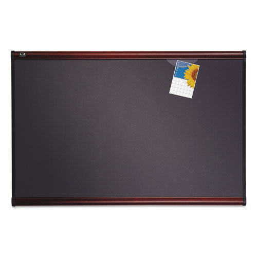 Prestige Bulletin Board, Diamond Mesh Fabric, 72 X 48, Gray-mahogany Frame