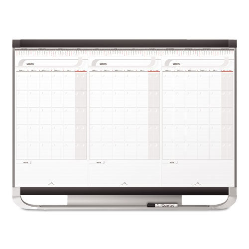 Prestige 2 Total Erase 3-month Calendar Board, 36 X 24, White, Graphite Frame