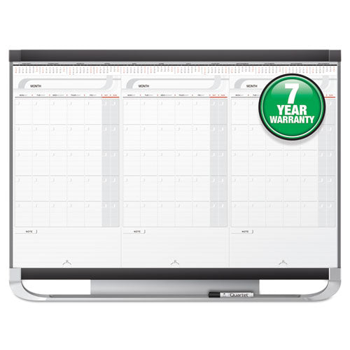 Prestige 2 Total Erase 3-month Calendar Board, 36 X 24, White, Graphite Frame
