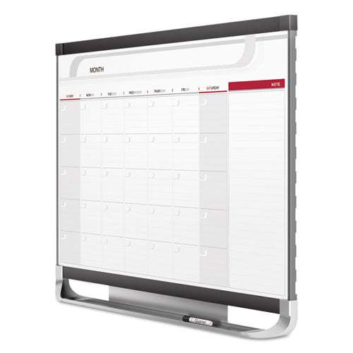 Prestige 2 Magnetic Total Erase Monthly Calendar, 36 X 24, Graphite Color Frame