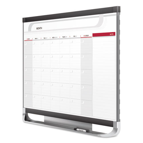 Prestige 2 Magnetic Total Erase Monthly Calendar, 48 X 36, Graphite Color Frame