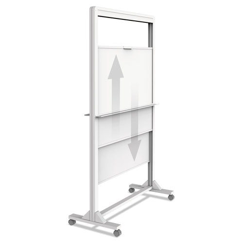 Motion Dual-track Mobile Magnetic Dry-erase Easel, Two 40 1-2 X 34 Panels, White