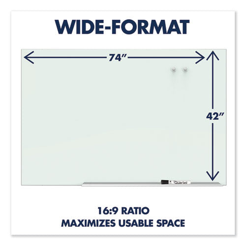 Element Framed Magnetic Glass Dry-erase Boards, 50" X 28", Aluminum Frame