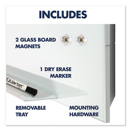Element Framed Magnetic Glass Dry-erase Boards, 50" X 28", Aluminum Frame