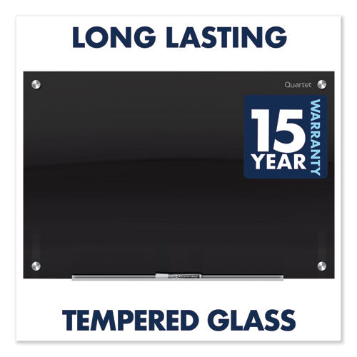 Infinity Black Glass Magnetic Marker Board, 72 X 48