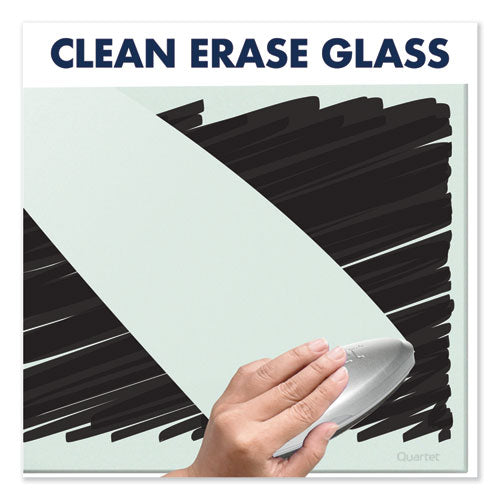 Invisamount Magnetic Glass Marker Board, Frameless, 85" X 48", White Surface