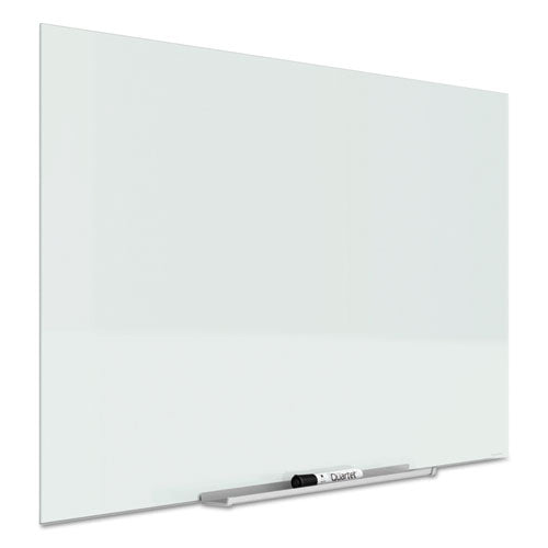 Invisamount Magnetic Glass Marker Board, Frameless, 85" X 48", White Surface