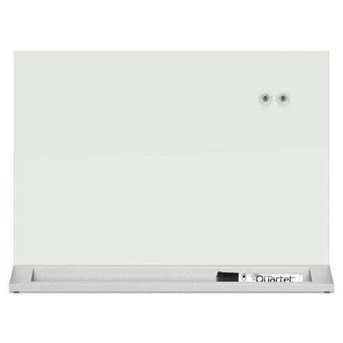 Desktop Magnetic Glass Dry-erase Panel, 23" X 17", White