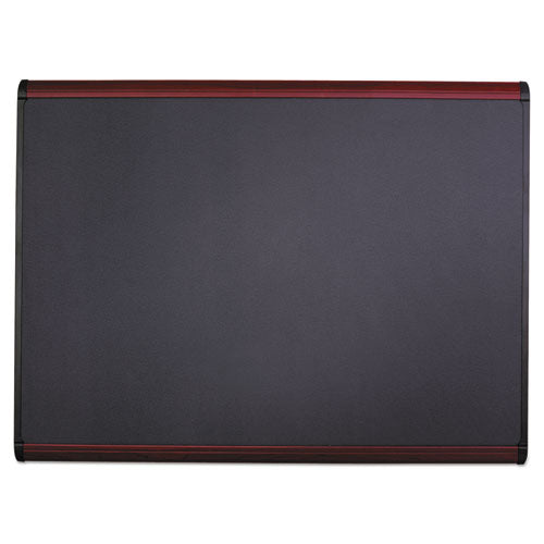 Prestige Plus Magnetic Fabric Bulletin Board, 72 X 48, Mahogany Frame