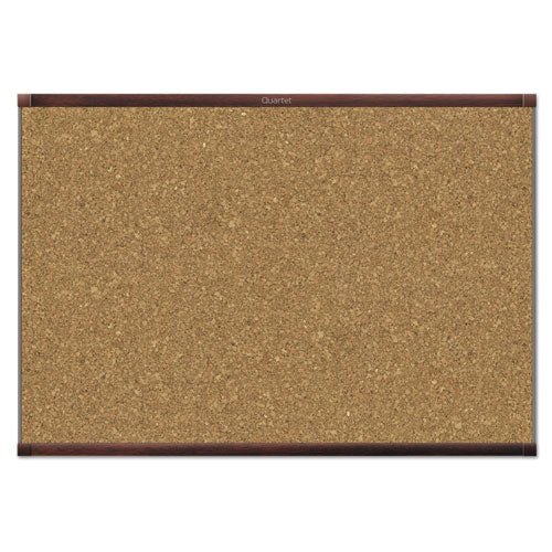 Prestige 2 Magnetic Cork Bulletin Board, 48 X 36, Mahogany Frame