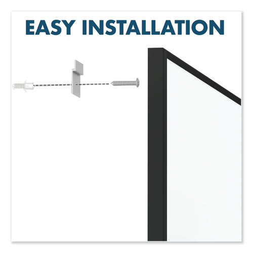 Fusion Nano-clean Magnetic Whiteboard, 72 X 48, Black Frame